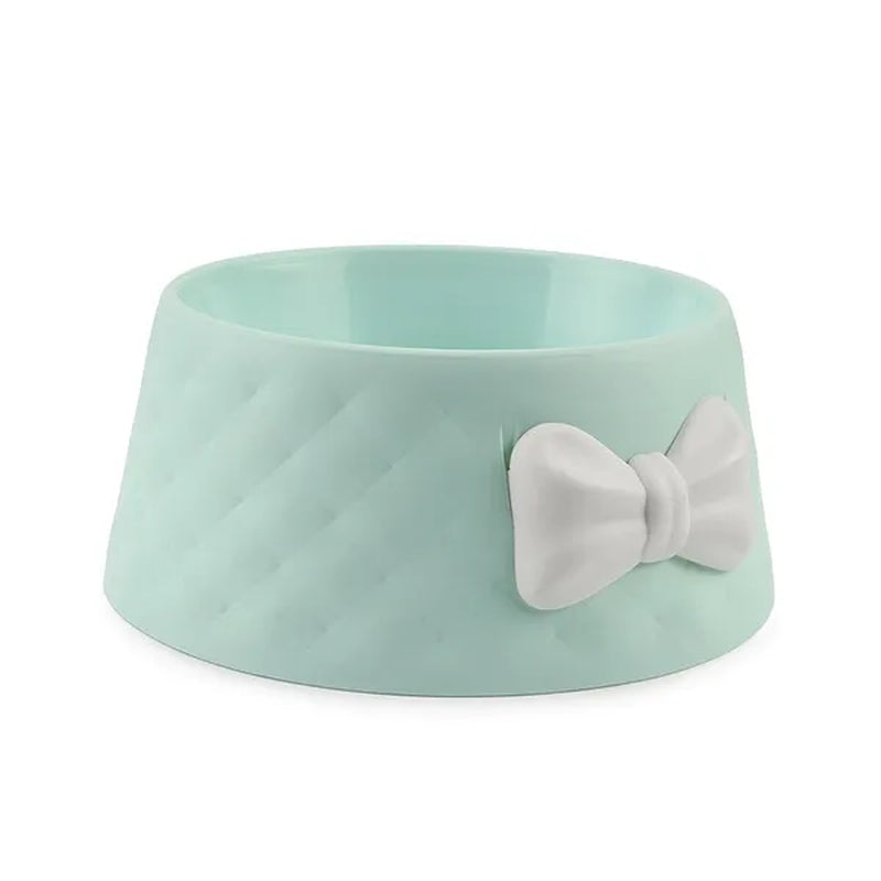 Cute Pet Feeders Bowknot Diamond Pattern Leakproof Bowl for Dog Cat Pets Food Bowls